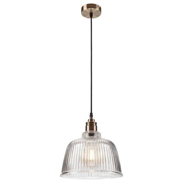 Lamkur Pendelleuchte Asta
oxidgrün Glas Stahl H/L: ca. 81x28 cm E27 1 Brennstellen