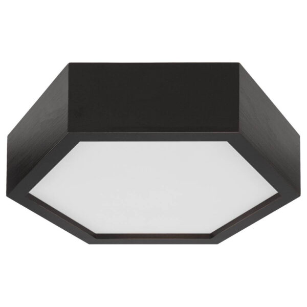 Lamkur Deckenleuchte dunkelbraun Glas Holz B/H/L: ca. 33x12x33 cm 1 Brennstellen