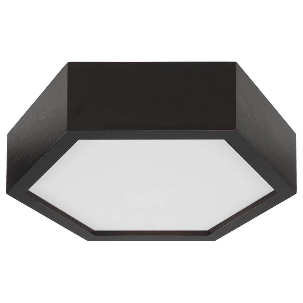 Lamkur Deckenleuchte dunkelbraun Glas Holz B/H/L: ca. 33x12x33 cm 1 Brennstellen