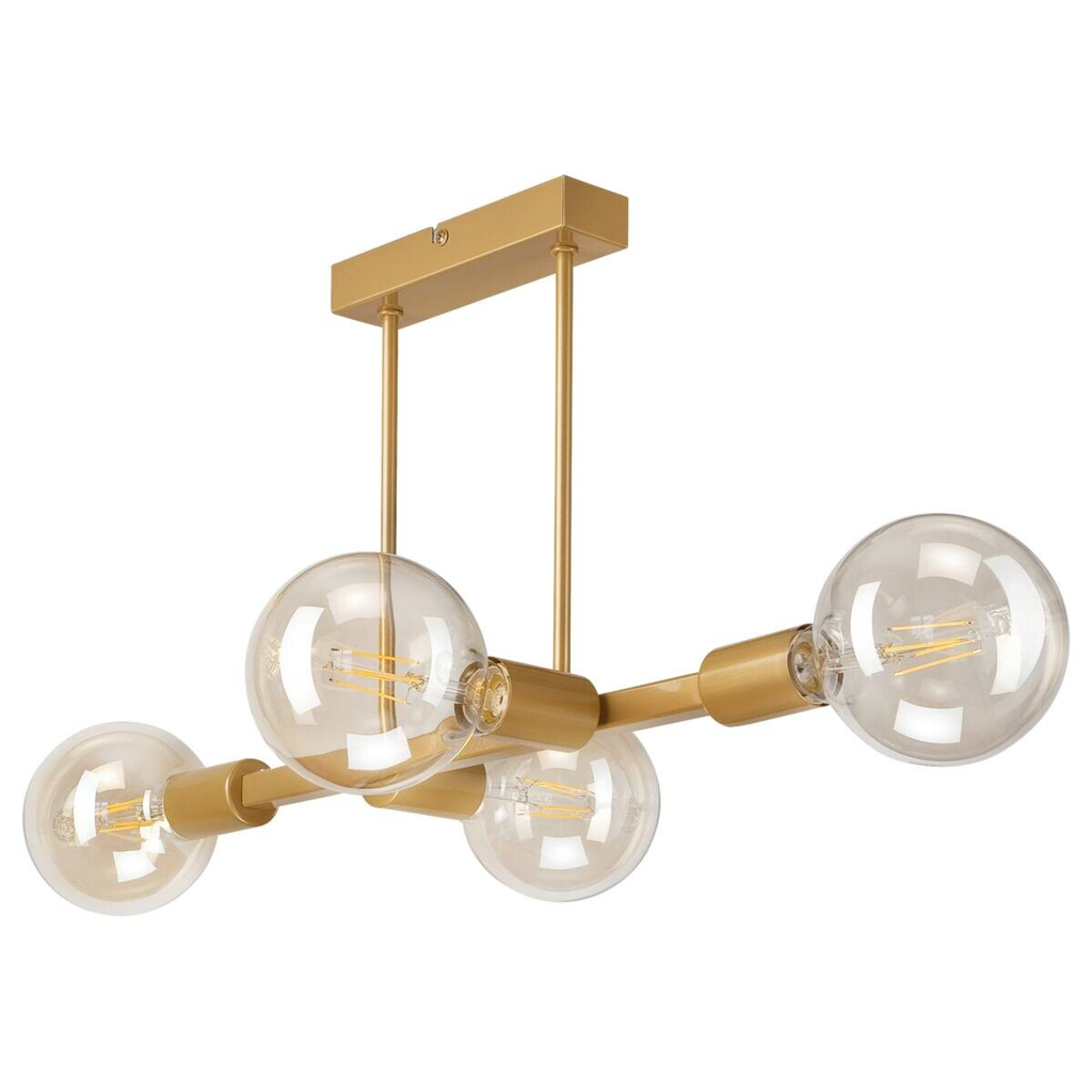 Lamkur Deckenleuchte gold Stahl B/H/L: ca. 53x32x53 cm E27 4 Brennstellen