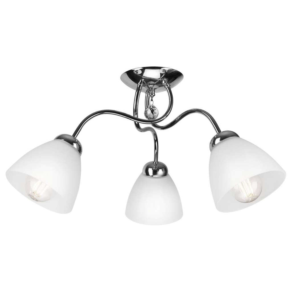Lamkur Deckenleuchte Miranda Chrom Glas Metall H/L: ca. 31x50 cm E27 3 Brennstellen