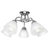Lamkur Deckenleuchte Miranda Chrom Glas Metall H/L: ca. 31x60 cm E27 5 Brennstellen