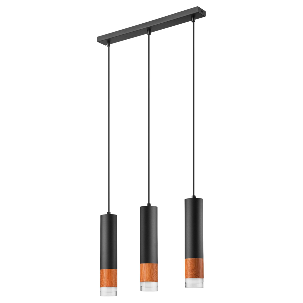 Lamkur Pendelleuchte Stahl Glas B/H/L: ca. 8x95x45 cm GU10 3 Brennstellen – verschiedene Farben