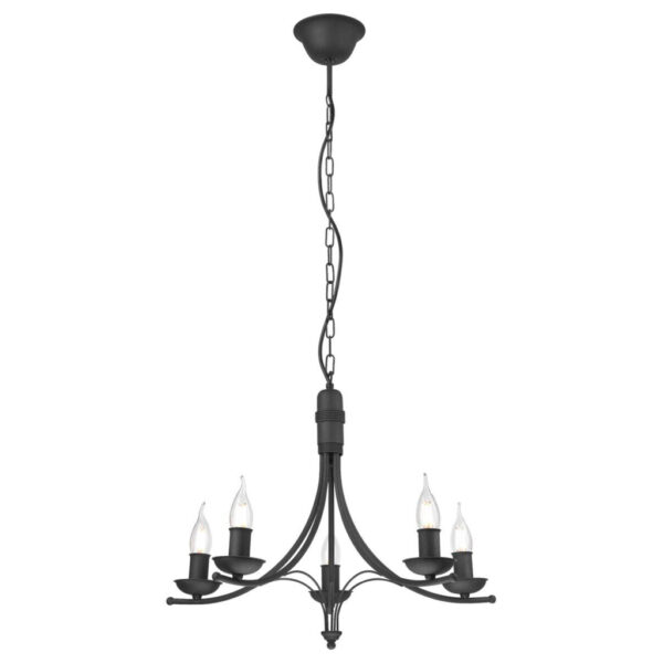 Lamkur Pendelleuchte LUCY 44101
schwarz Stahl H/L: ca. 100x58 cm E14 5 Brennstellen