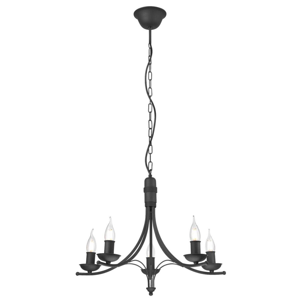 Lamkur Pendelleuchte LUCY 44101
schwarz Stahl H/L: ca. 100×58 cm E14 5 Brennstellen