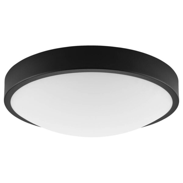 Lamkur Deckenleuchte schwarz Glas Stahl B/H/L: ca. 37x8x37 cm E27 2 Brennstellen