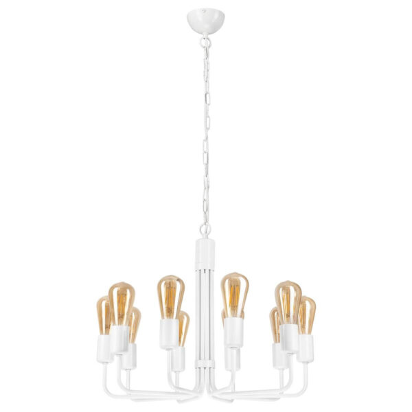 Lamkur Pendelleuchte
weiß Stahl B/H/L: ca. 54x98x54 cm E27 10 Brennstellen