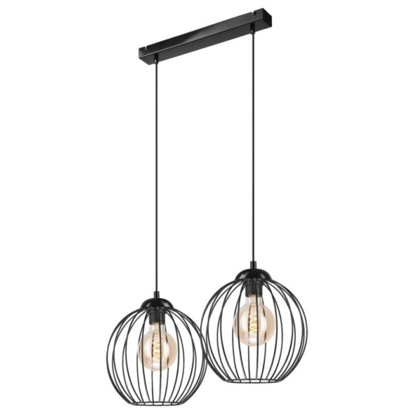 Lamkur Pendelleuchte ZOYA 45405
schwarz Stahl H/L: ca. 55x100 cm E27 2 Brennstellen