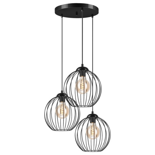 Lamkur Pendelleuchte ZOYA 45450
schwarz Stahl H/L: ca. 50x107 cm E27 3 Brennstellen
