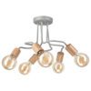 Lamkur Deckenleuchte braun Glas Stahl B/H/L: ca. 44x26x44 cm E27 5 Brennstellen