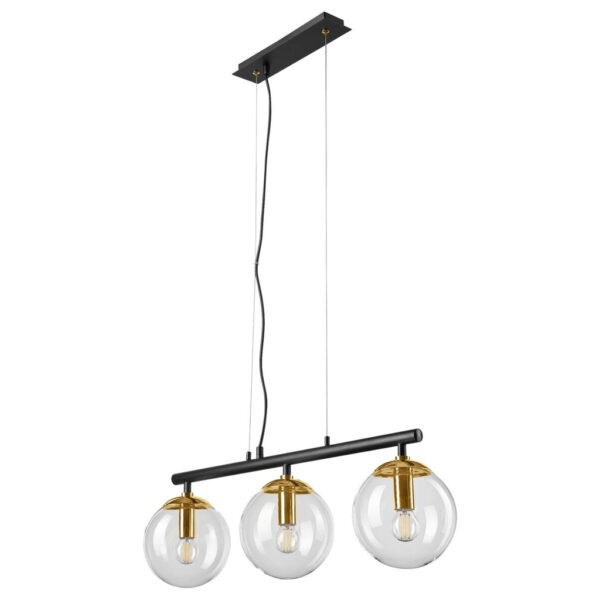 Lamkur Deckenleuchte
gold Stahl Glas B/H/L: ca. 12x150x70 cm E14 3 Brennstellen