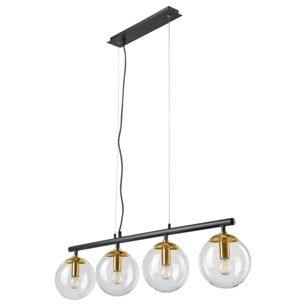 Lamkur Deckenleuchte
gold Glas Stahl B/H/L: ca. 12x150x96 cm E14 4 Brennstellen