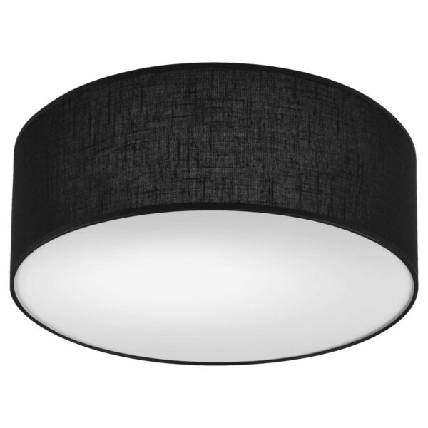Lamkur Deckenleuchte VIVIAN 48444 schwarz Kunststoff PVC Textil H/L: ca. 13x35 cm E27 1 Brennstellen