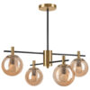 Lamkur Deckenleuchte Lilou gold Stahl Glas B/H/L: ca. 51x53x51 cm E14 6 Brennstellen