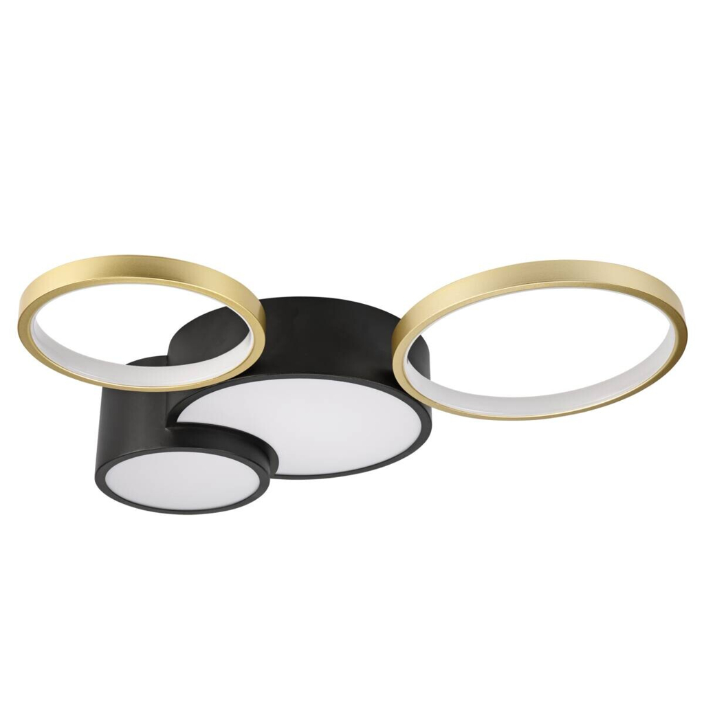Lamkur LED-Deckenleuchte ALIZEE 50980 schwarz gold PVC Stahl H/L: ca. 9,5x60 cm 3 Brennstellen