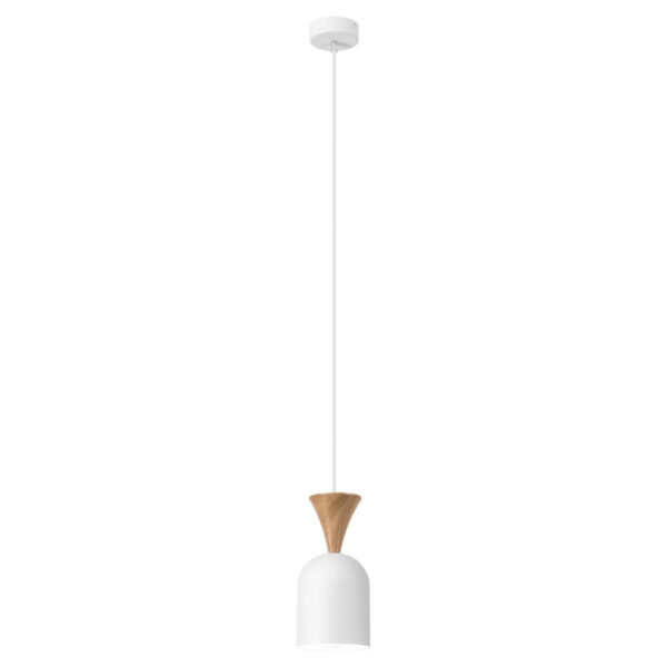 Lamkur Hängeleuchte Eiche Stahl Holz B/H/L: ca. 11x102x11 cm E27 1 Brennstellen – verschiedene Farben