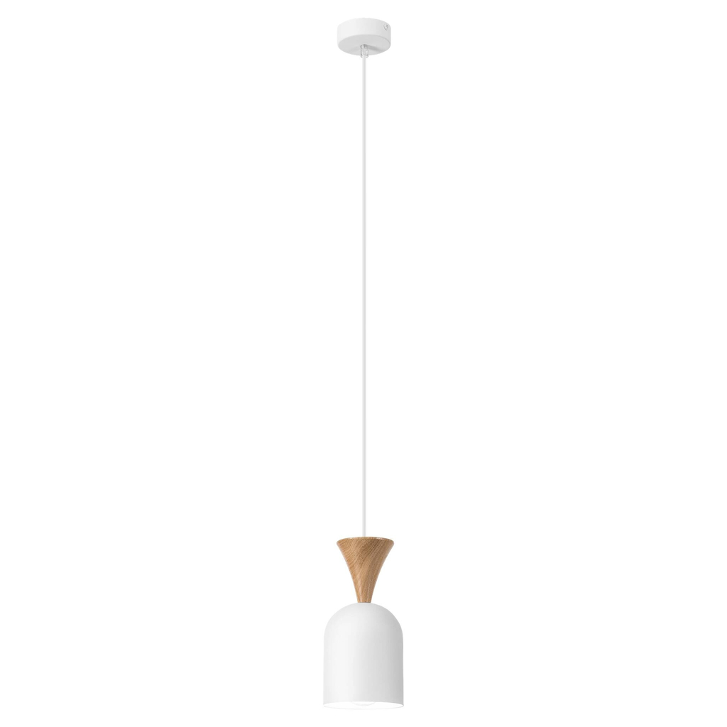 Lamkur Hängeleuchte Eiche Stahl Holz B/H/L: ca. 11x102x11 cm E27 1 Brennstellen – verschiedene Farben