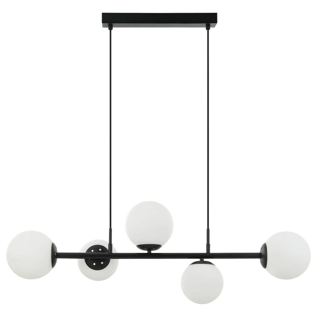 Lamkur Pendelleuchte Maddie
schwarz Glas Stahl B/H/L: ca. 120x23x93 cm E14 5 Brennstellen