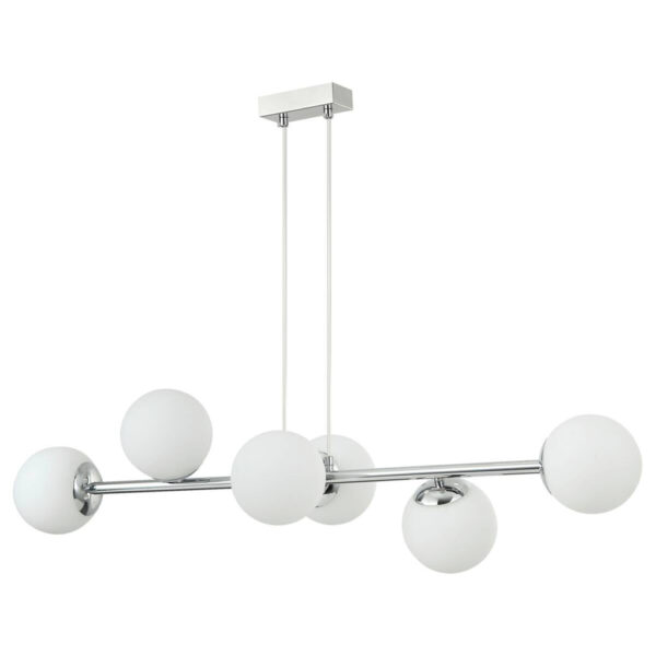 Lamkur Hängeleuchte Maddie
Chrom Glas Stahl B/H/L: ca. 111x40x96 cm E14 6 Brennstellen