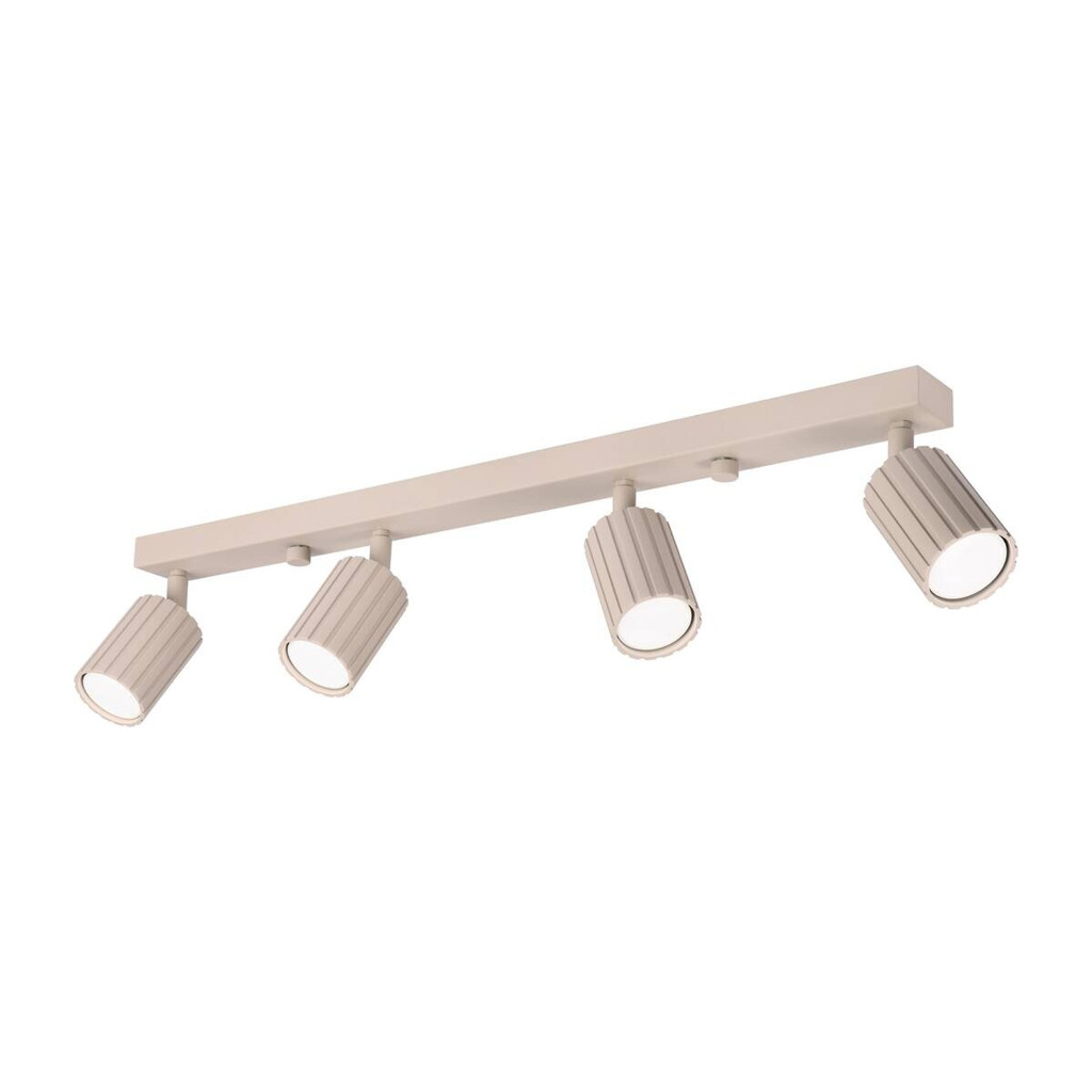 Lamkur Strahler Prisma beige Stahl B/H/L: ca. 6,5x16,5x81 cm 4 Brennstellen