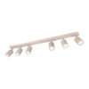 Lamkur Strahler Prisma beige Stahl B/H/L: ca. 6,5x16,5x117 cm 6 Brennstellen