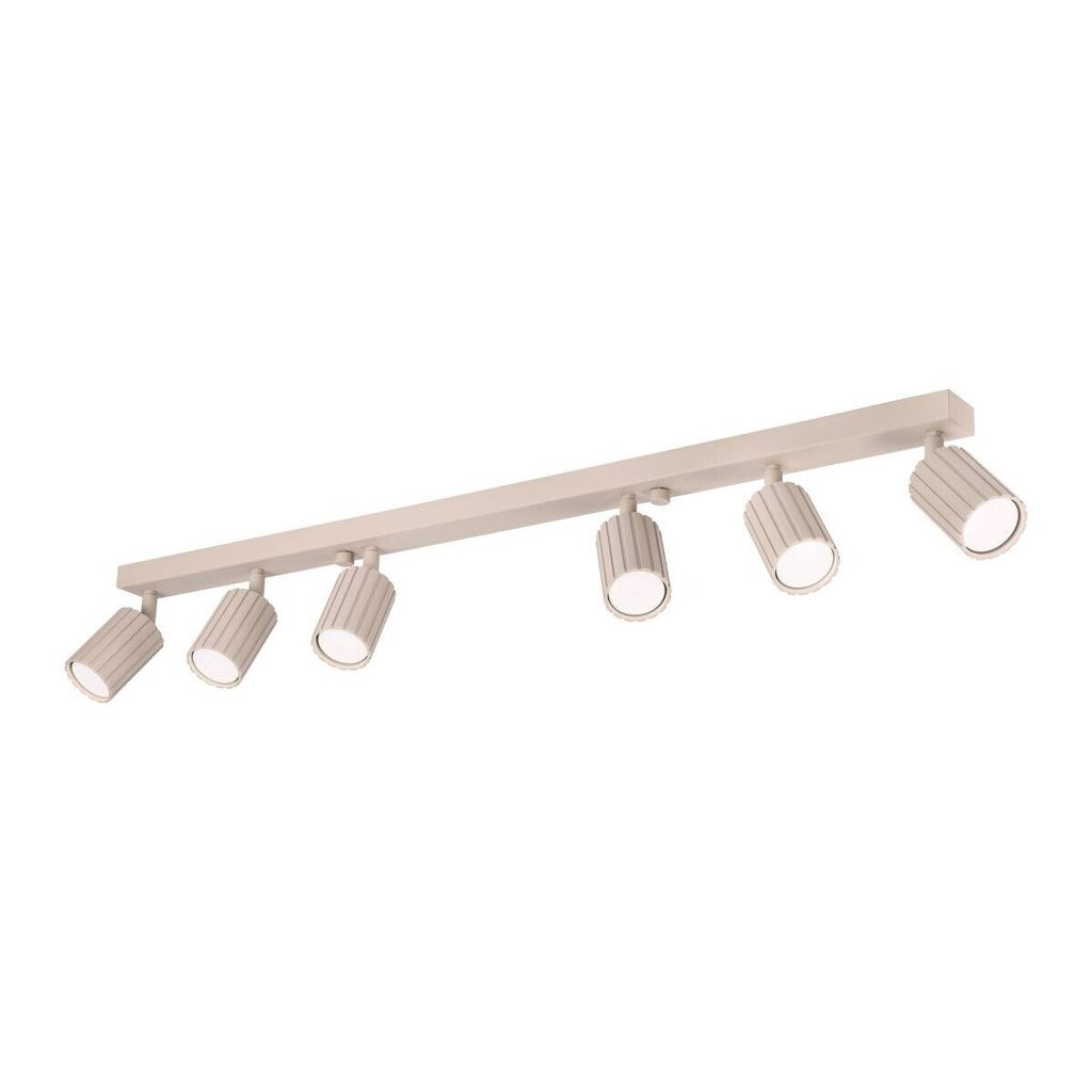 Lamkur Strahler Prisma beige Stahl B/H/L: ca. 6,5x16,5x117 cm 6 Brennstellen