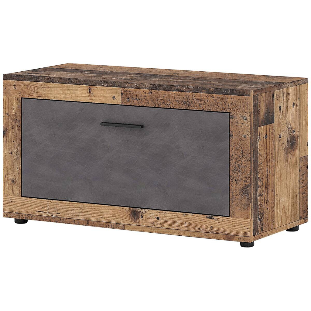 WIPMEB Schuhschrank LUNA 2 Eiche Matera Nachbildung Beton Optik B/H/T: ca. 88,9x48x40 cm