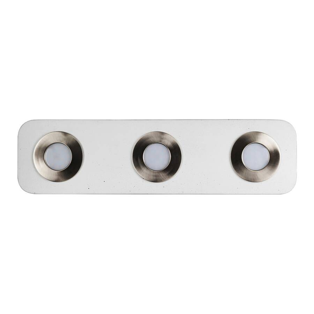 Spot-Light Deckenleuchte Cool offwhite Beton Metall B/H/T: ca. 40x3,5x11 cm 3 Brennstellen