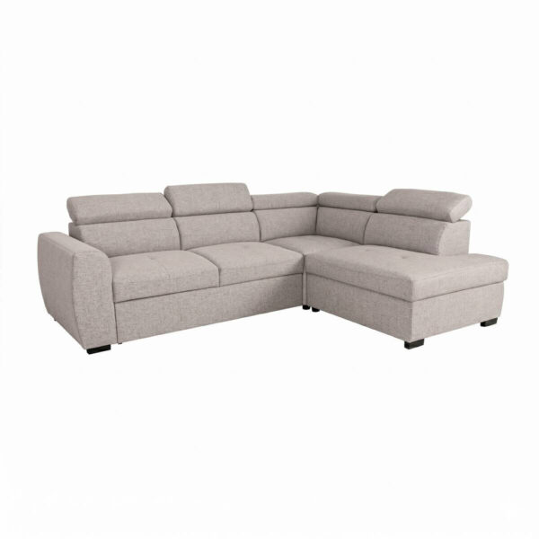 POCO Ecksofa mit Bettfunktion und Bettkasten beige Webstoff B/H/T: ca. 245x184x87 cm