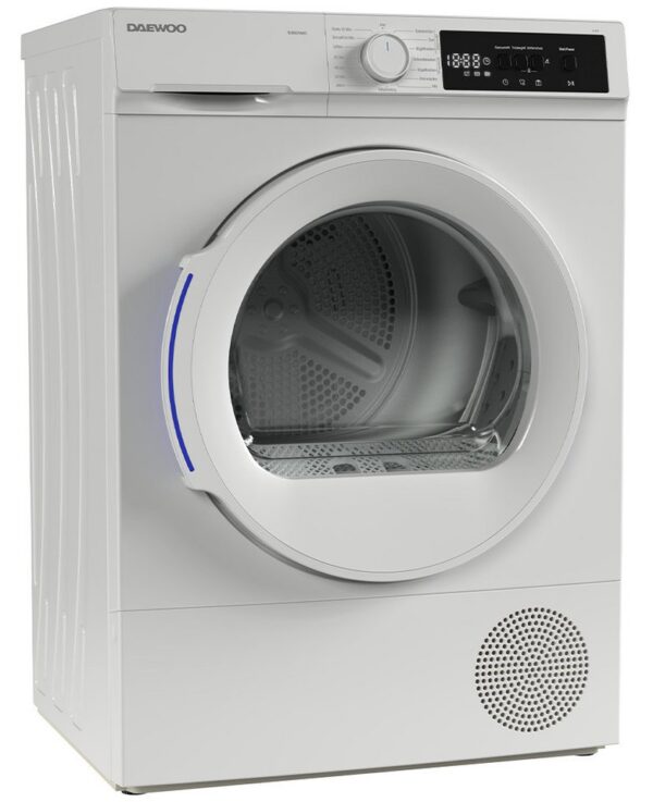 Daewoo Wärmepumpentrockner TD-BR8GP0WE0-DE, DrumLight, BabyCare, Knitterschutz, LED-Display