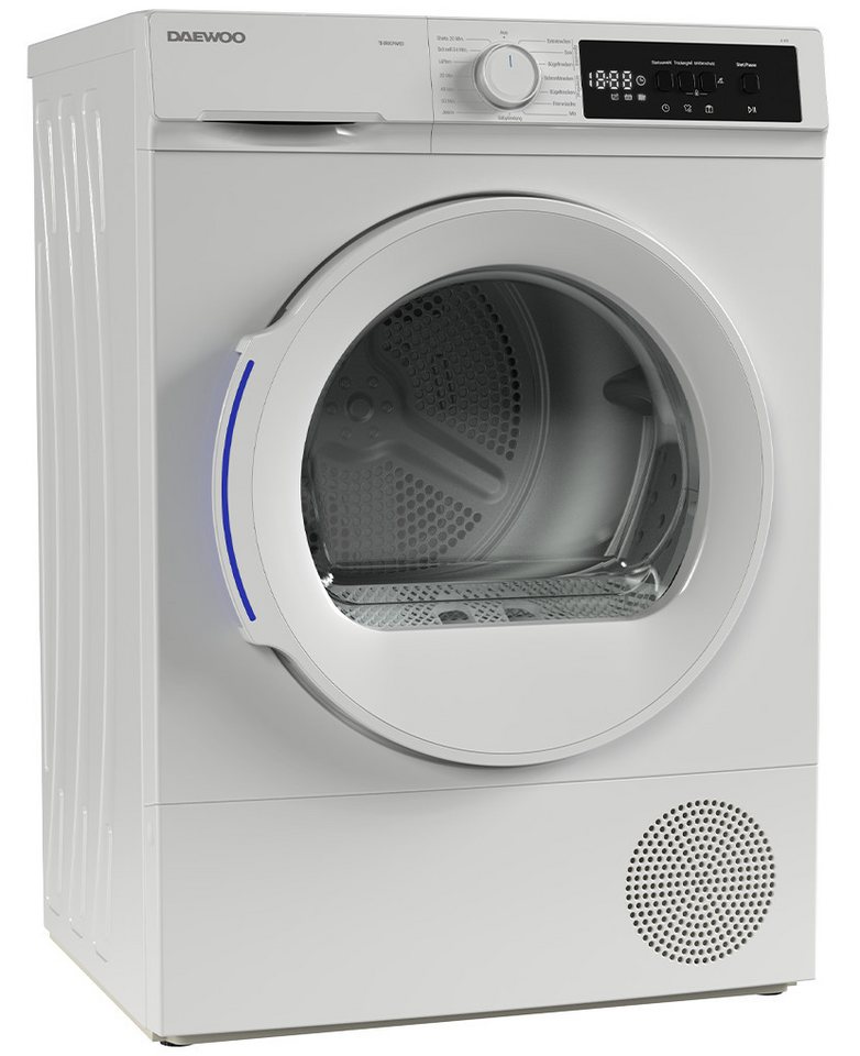 Daewoo Wärmepumpentrockner TD-BR8GP0WE0-DE, DrumLight, BabyCare, Knitterschutz, LED-Display