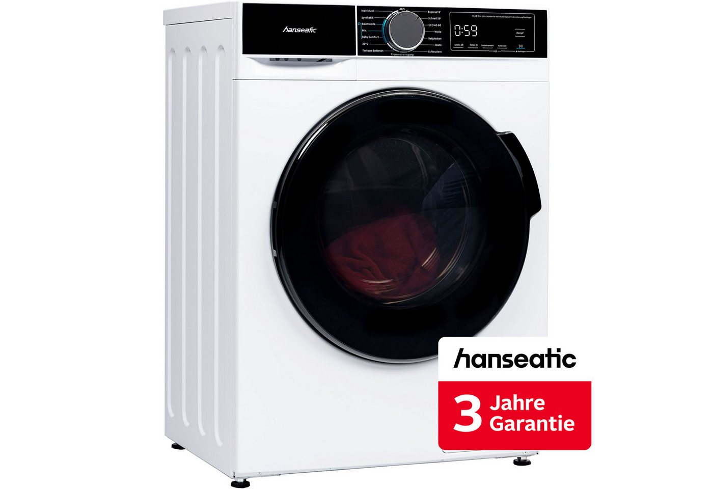 Hanseatic Waschmaschine HWMA714B, 7 kg, 1400 U/min, inkl. 3 Jahre Herstellergarantie