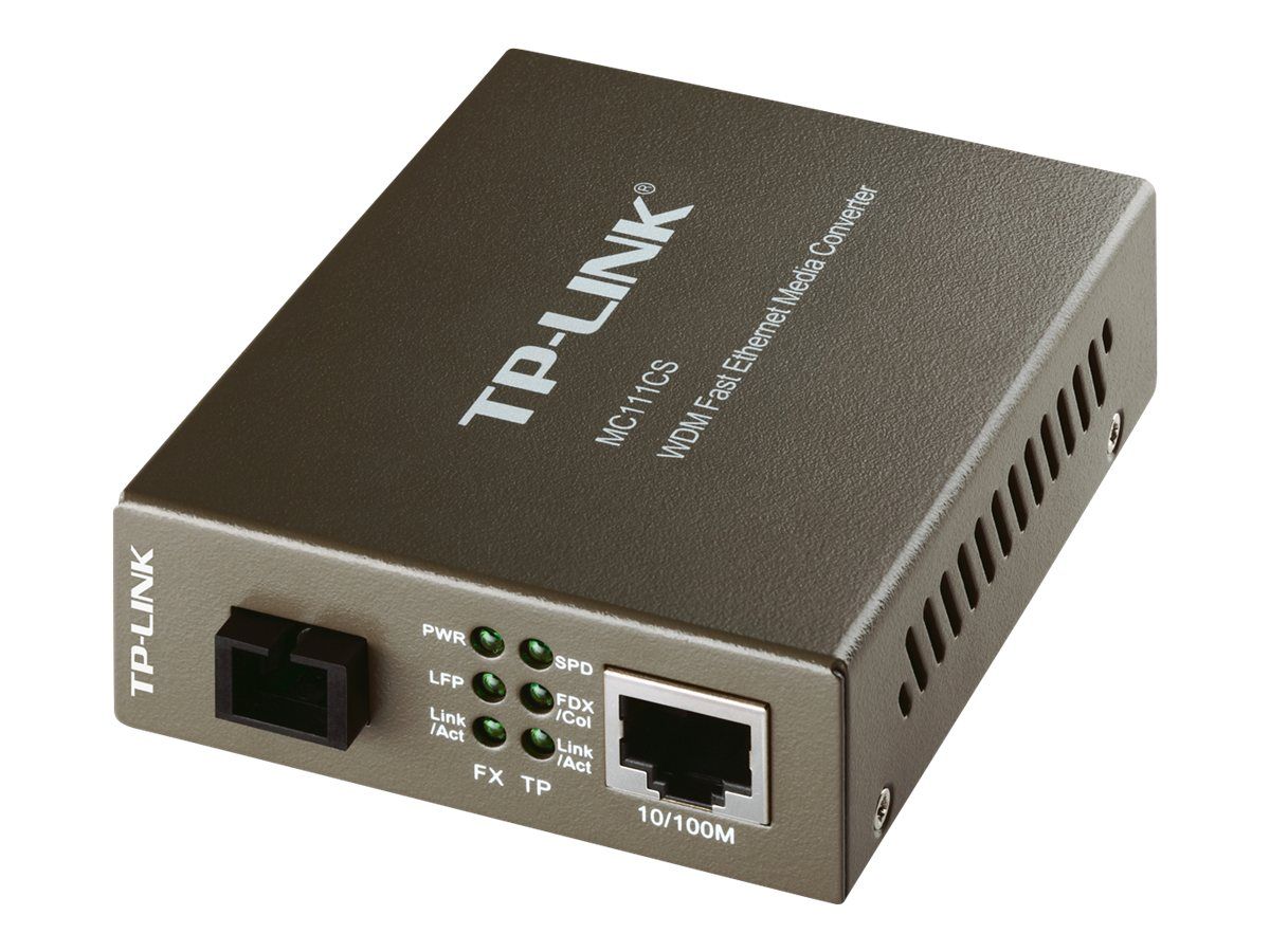 TP – LINK MC111CS – Medienkonverter – 100Mb LAN – 10Base – T, 100Base – FX, 100Base – TX – RJ – 45 / SC Single – Modus – bis zu 20 km – 1550 (TX)