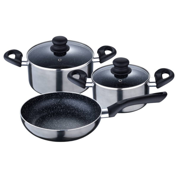 SAN IGNACIO Kochgeschirrset Soria schwarz Aluminium 4 tlg SAN IGNACIO Kochgeschirrset Soria schwarz Aluminium 4 tlg