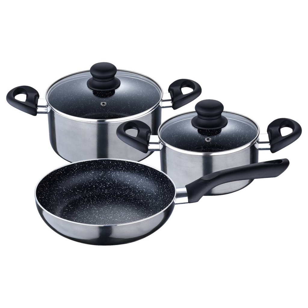 SAN IGNACIO Kochgeschirrset Soria schwarz Aluminium 4 tlg