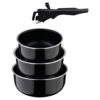 SAN IGNACIO Pfannenset Click & cook schwarz Aluminium 3 tlg