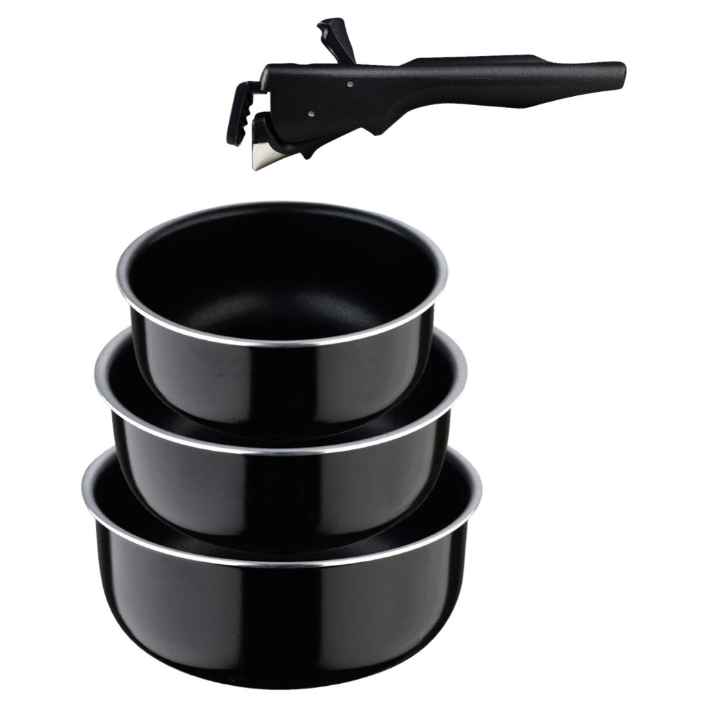 SAN IGNACIO Pfannenset Click & cook schwarz Aluminium 3 tlg