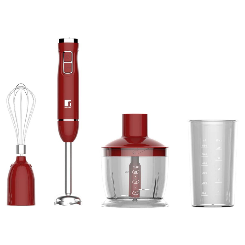 BERGNER Stabmixer-Set rot braun Edelstahl B/H/L: ca. 14,2x23x24,2 cm