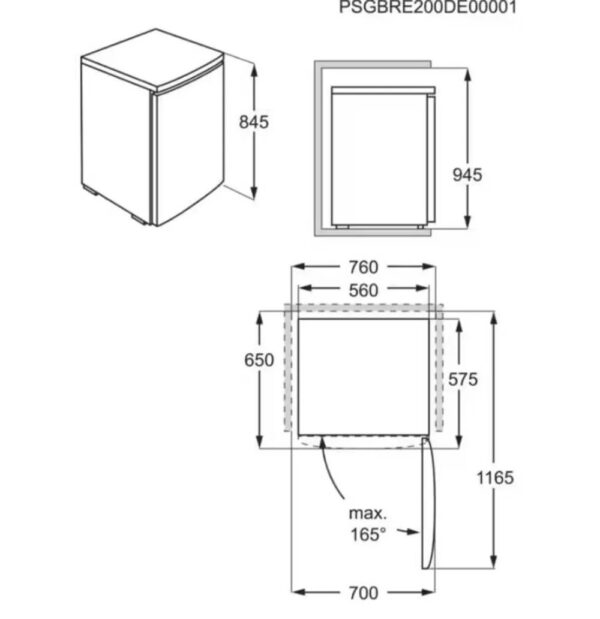 7332543747962-1 AEG RTS811DXAW TischKühls. m. Gefrierfach H:84, 5cm, B:56cm, D
