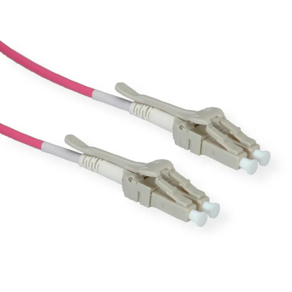 ROLINE LWL – Kabel 50/125µm OM4, LC/LC, Low – Loss – Stecker, violett, 0, 5 m