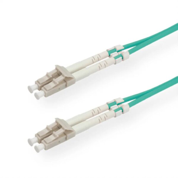 ROLINE LWL – Kabel 50/125µm OM3, LC/LC, Low – Loss – Stecker, türkis, 0, 5 m