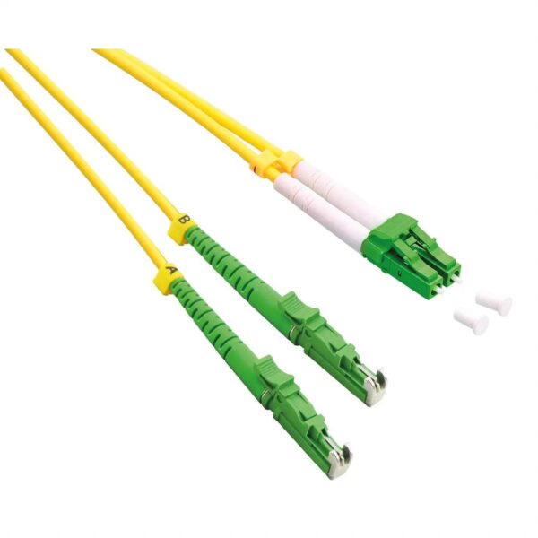ROLINE LWL – Kabel duplex 9/125µm OS2, LSH/LC, APC Schliff, LSOH, gelb, 1 m