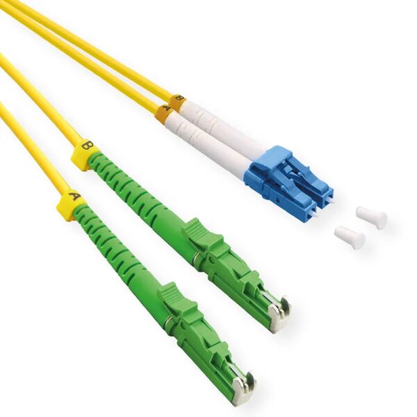 ROLINE LWL – Kabel duplex 9/125µm OS2, LSH APC / LC UPC, LSOH, gelb, 2 m