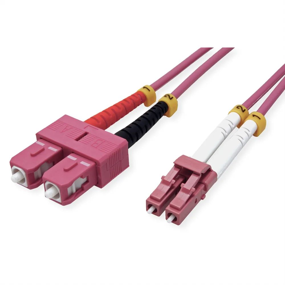 VALUE LWL – Kabel 50/125µm OM4, LC/SC, violett, 2 m
