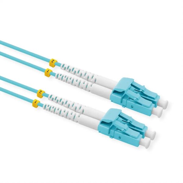 VALUE LWL – Kabel 50/125µm OM3, LC/LC, LSOH, Low – Loss, türkis, 3 m