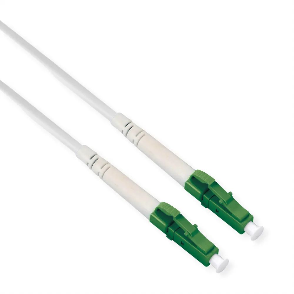 ROLINE Glasfaserkabel 9/125 µm OS2, LC/LC, APC, stahlarmiert, simplex, LSOH, weiß, 3 m