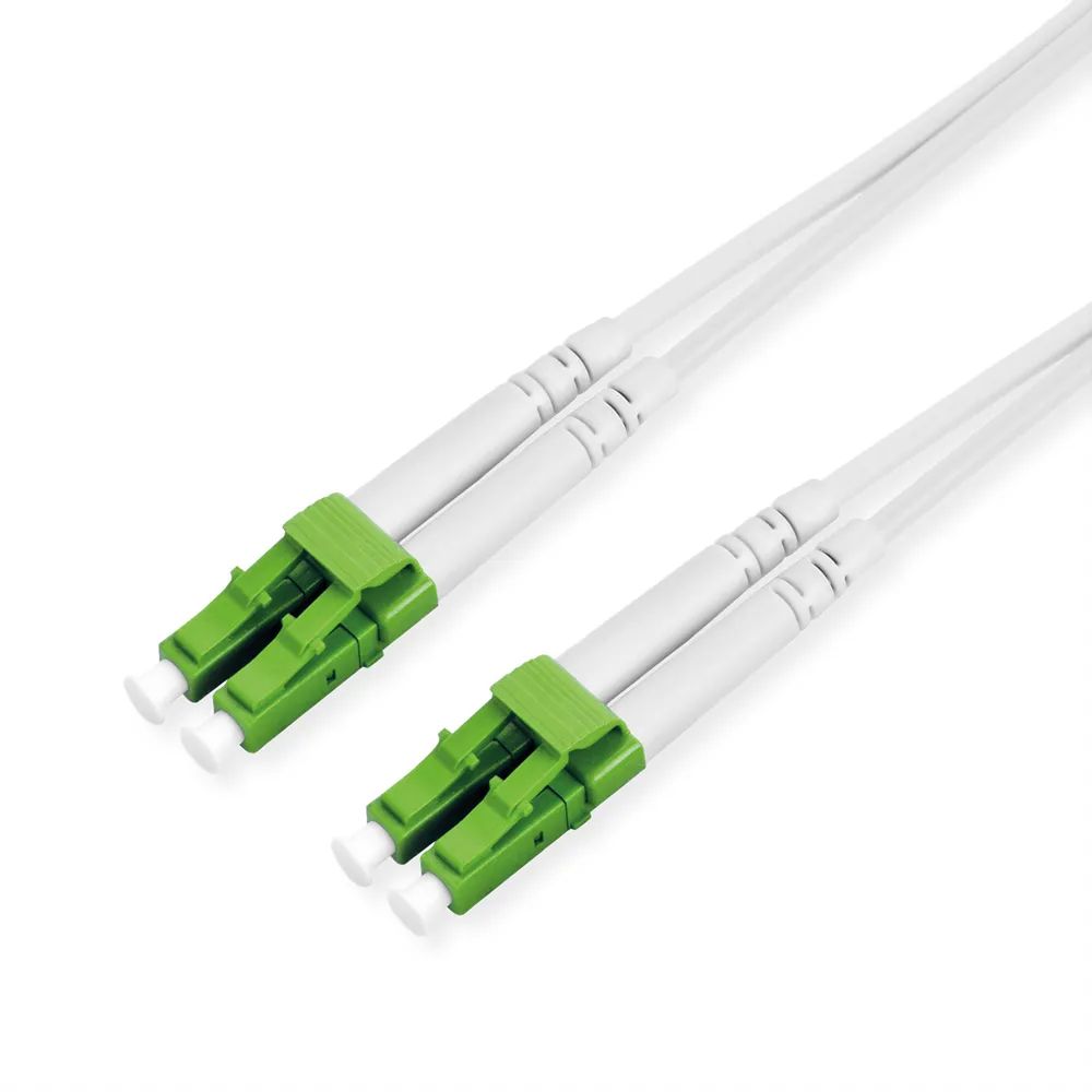 ROLINE LWL – Kabel Duplex, 9/125µm OS2, LC – APC/LC – APC, stahlarmiert, LSOH, weiß, 1 m