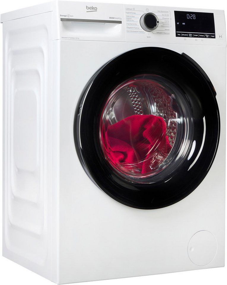 BEKO Waschtrockner BM3DT4844W1, 8 kg, 5 kg, 1400 U/min, Waschen & Trocknen in einem: 8 kg / 5 kg, Dampffunktion