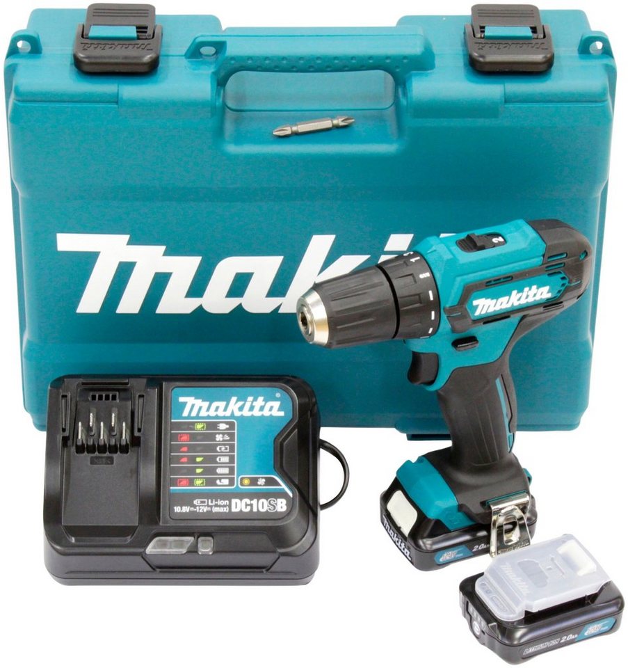 Makita Akku-Bohrschrauber 12V DF333DSAE, max. 1700 U/min, mit 2 Akkus 12V/2,0 Ah, Ladegerät und Koffer