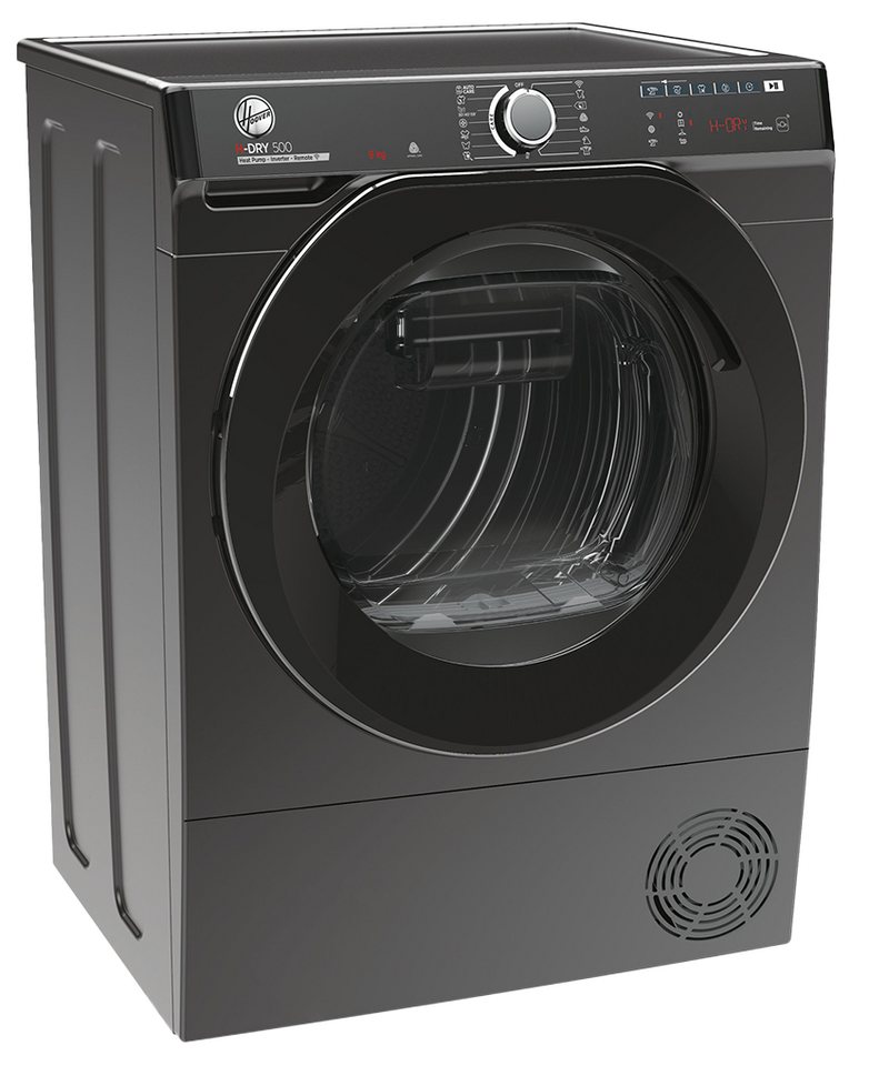 Hoover Wärmepumpentrockner H-DRY500 NDPEH9A3TCBERXSS, WiFi + Bluetooth, AquaVision-System, Schuhgestell